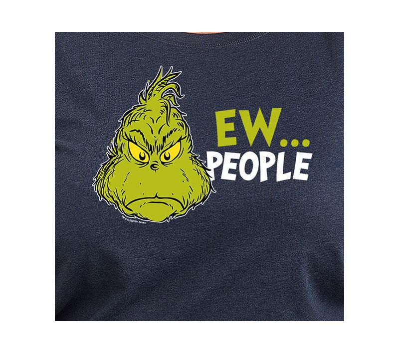 Plus Size Grinch Ew People Graphic Pullover T-shirt