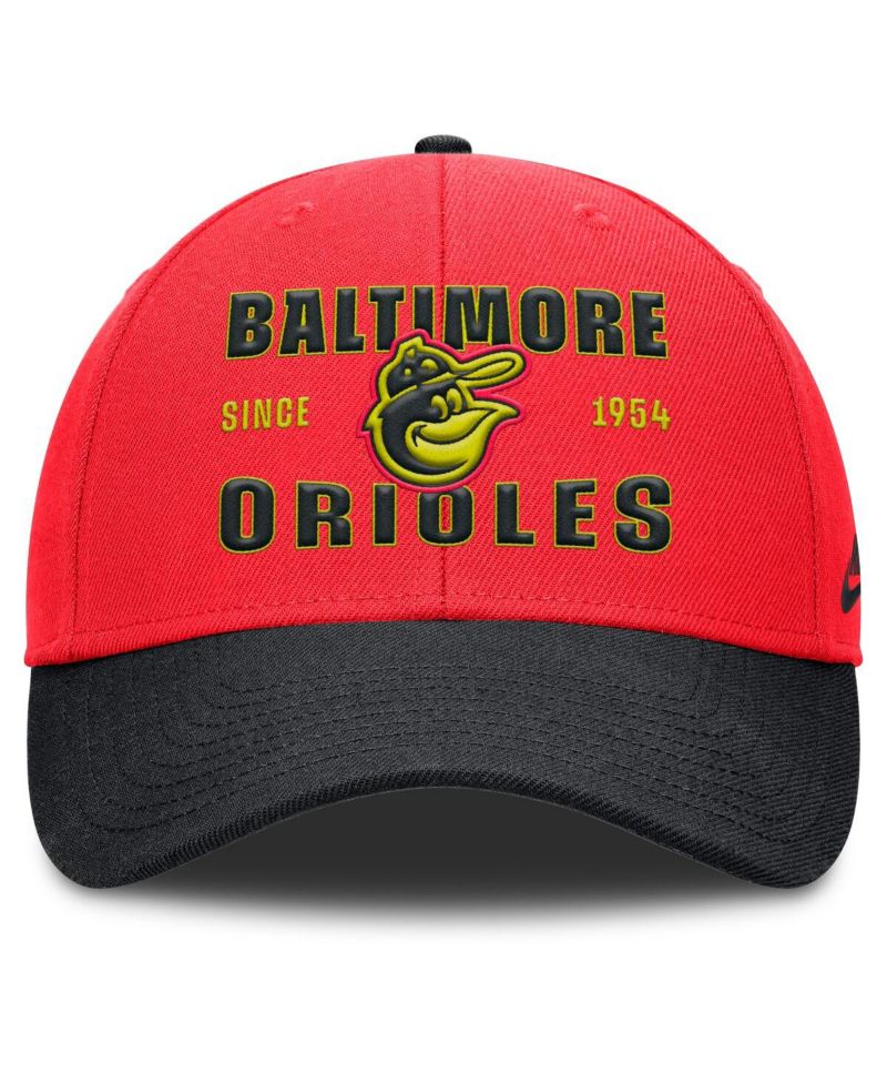 Men's Crimson/Black Baltimore Orioles Neon 90s Rise Adjustable Hat