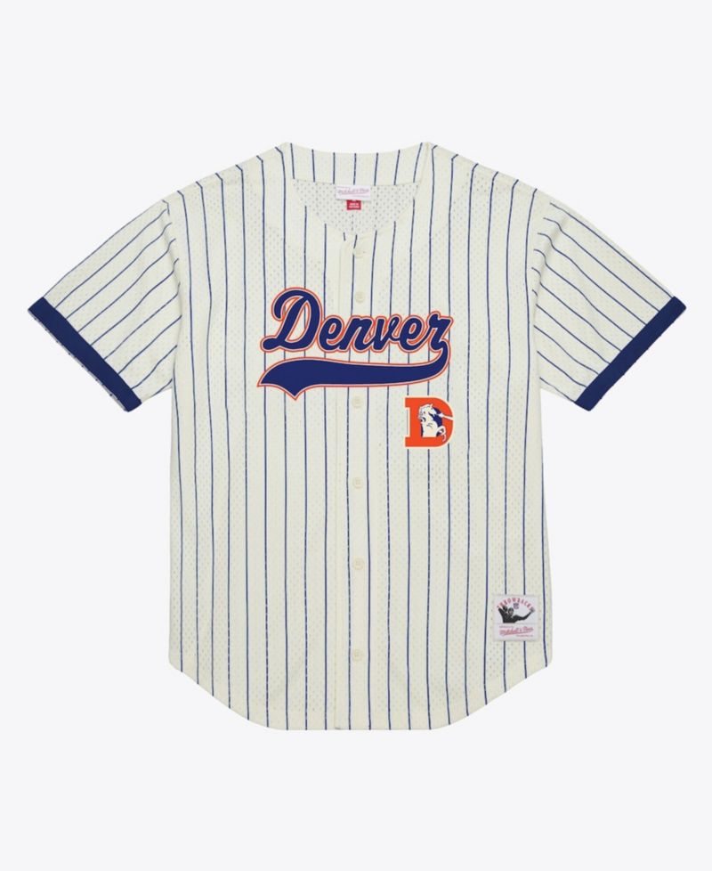Men's John Elway Cream Denver Broncos Name & Number Mesh Fashion Jersey