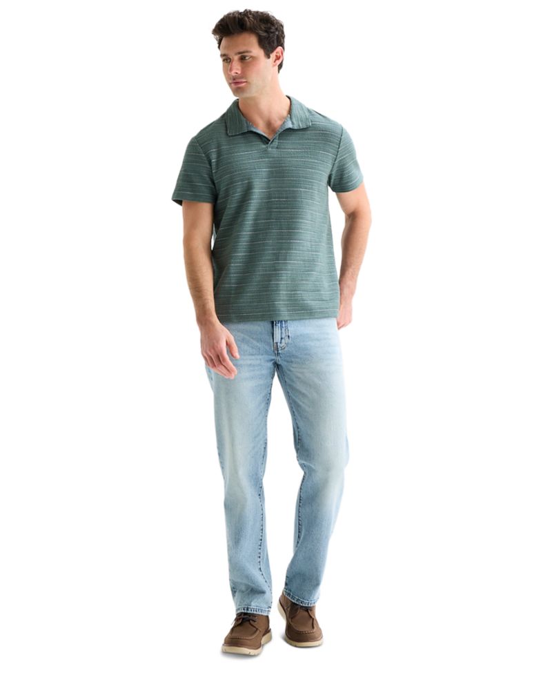 Men's Jacquard Striped Polo Shirt
