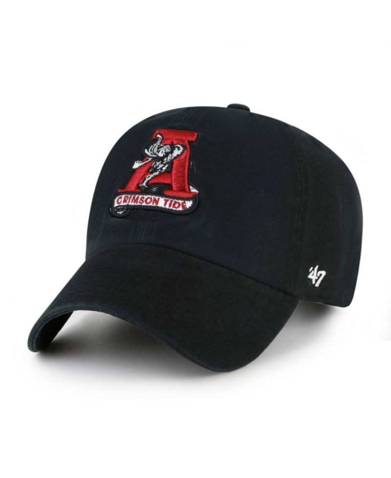 Men's '47 Black Alabama Crimson Tide Vault Clean Up Adjustable Hat