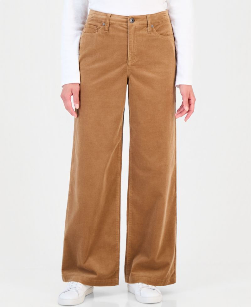 Women's High-Rise Corduroy Wide-Leg Pants