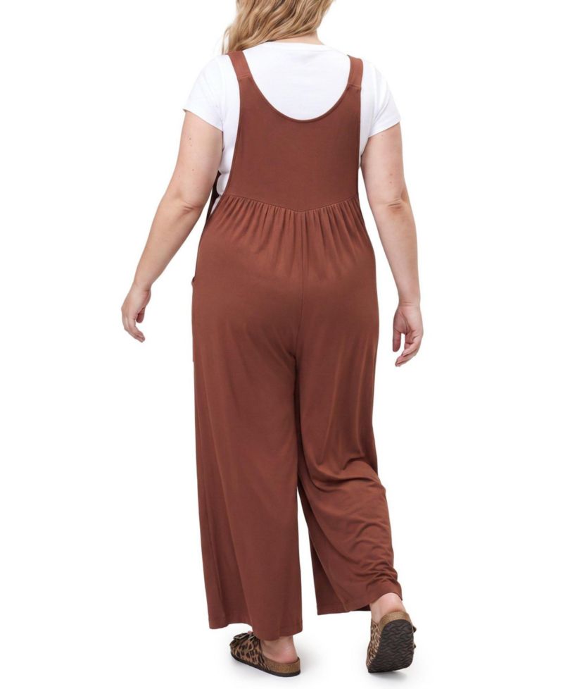 Plus Size Super Soft Jersey Wide-Leg Overall