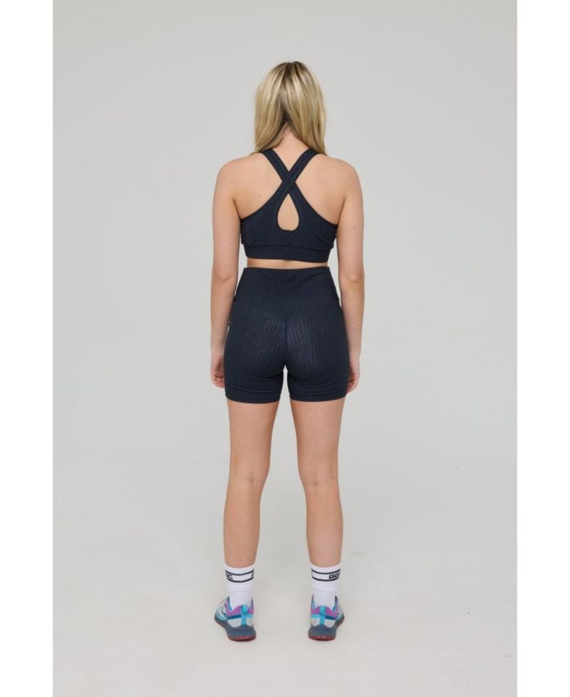 Infinite High Waisted Shorts - Black Tiger