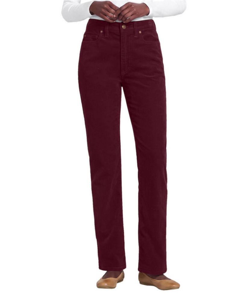 Women's Fine Wale Corduroy High Rise Straight Leg Pants