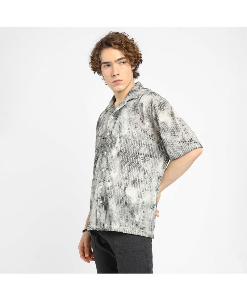 Men's Faded Woven Oversized Shirt