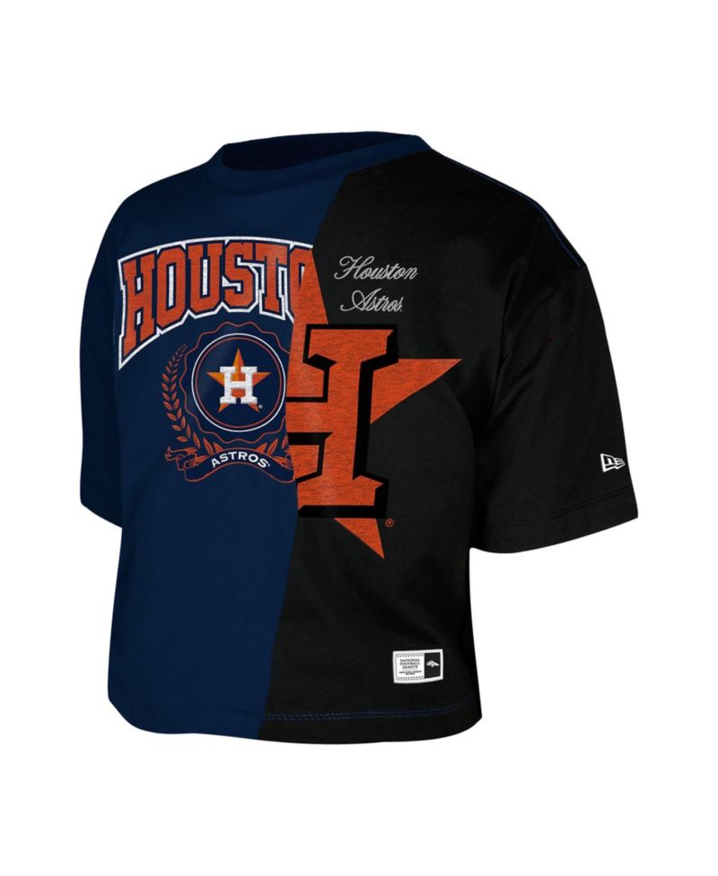 Women's Houston Astros Color Block Boxy Cropped T-Shirt