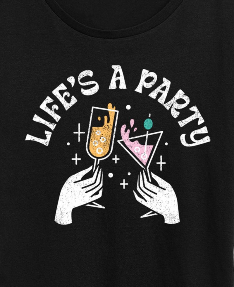 Plus Size Instant Message Lifes Party Short-Sleeve Graphic T-Shirt