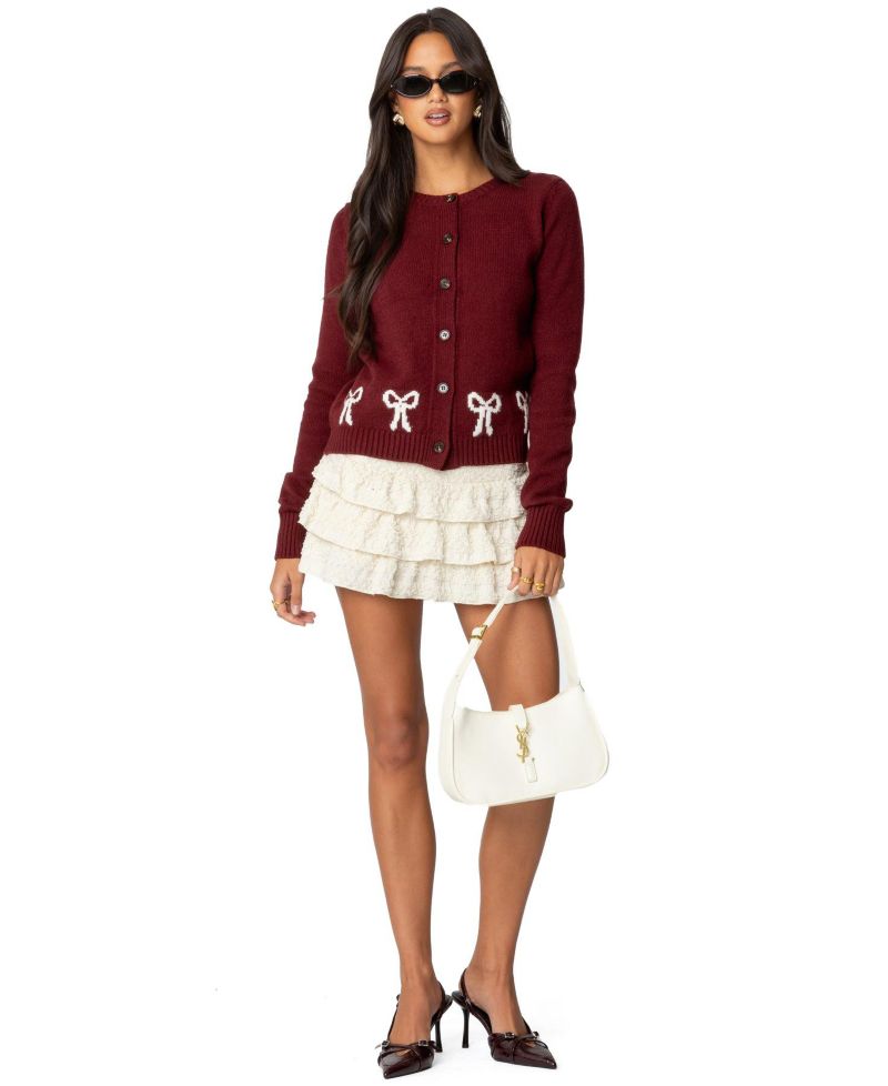 Womens Rona Bow Knit Cardigan