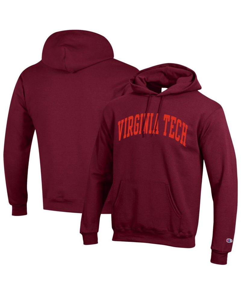 Men's Maroon Virginia Tech Hokies Basic Arch Fleece Pullover Hoodie