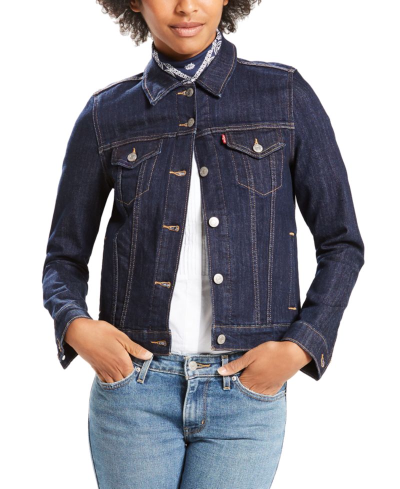 Plus Size Button-Down Original Denim Trucker Jacket