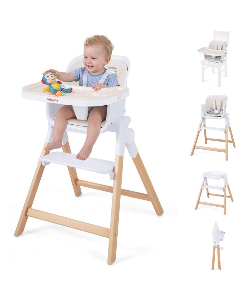 4-in-1 Convertible Baby High Chair with Detachable and Adjustable Tray