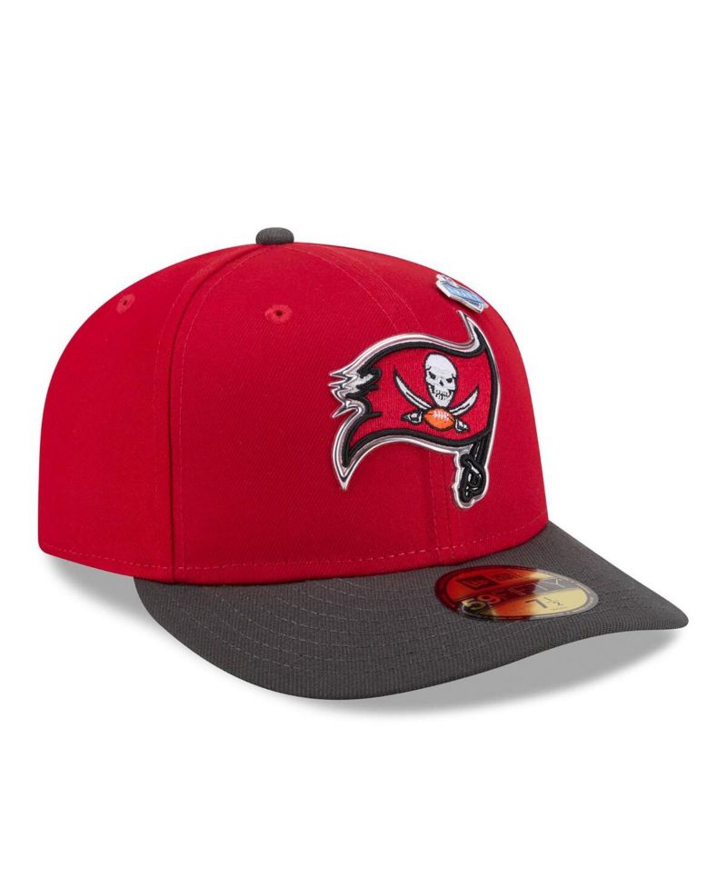 Men's Red/Pewter Tampa Bay Buccaneers 2026 NFL Draft Pre-Curved 59FIFTY Fitted Hat