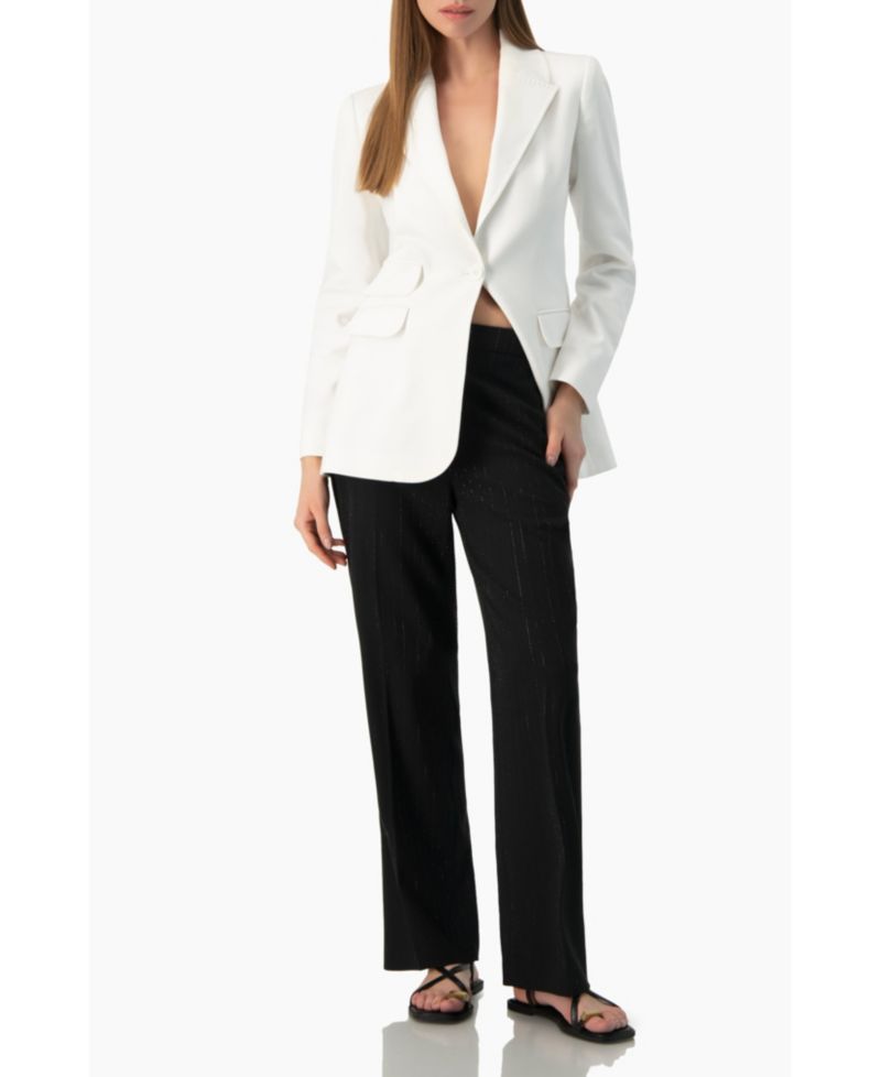 Women's Single-Breasted Structured Tailored Blazer