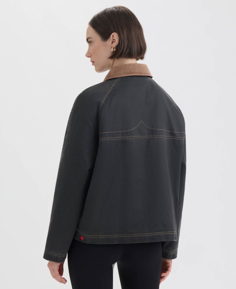 Women's Short Faux Fur-Lined Waxed Jacket