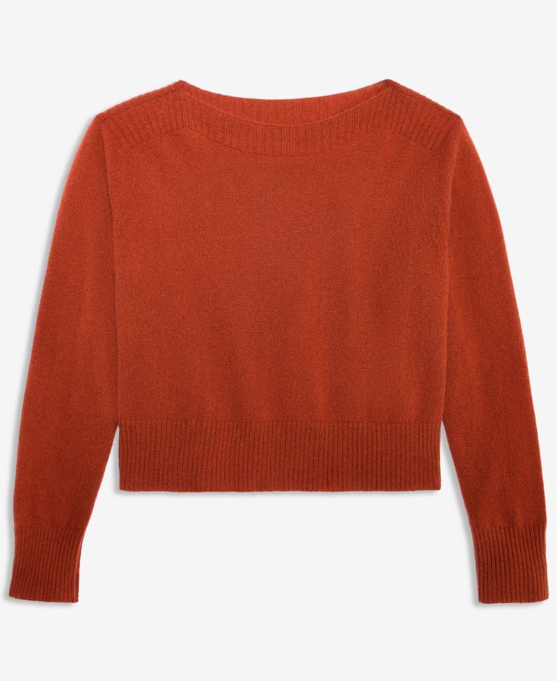 Plus Size 100% Cashmere Boat-Neck Sweater