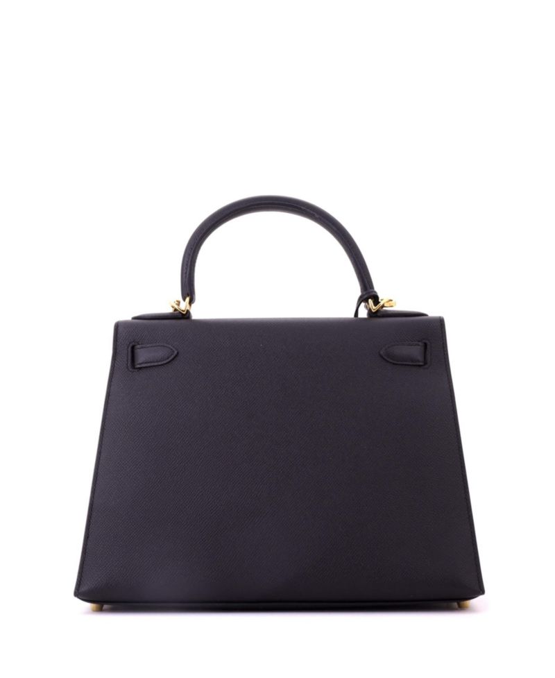 Pre-Owned Hermes Kelly 28 Handbag Black Epsom with Gold Hardware