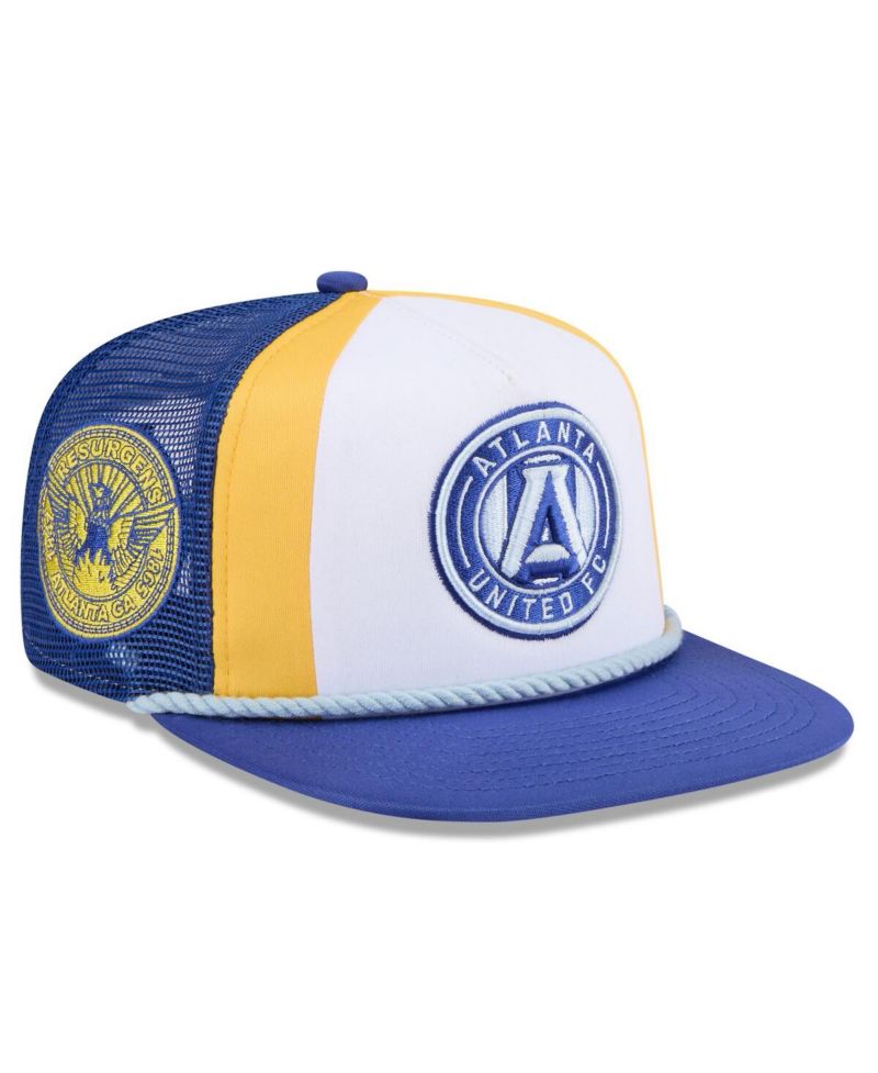 Men's White Atlanta United FC 2024 Jersey Hook A-Frame Trucker 9FIFTY Snapback Hat