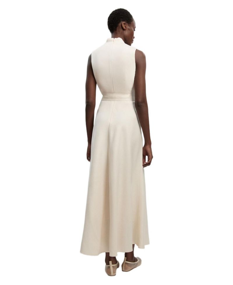 Women's Tailored Linen Wrap Maxi Dress