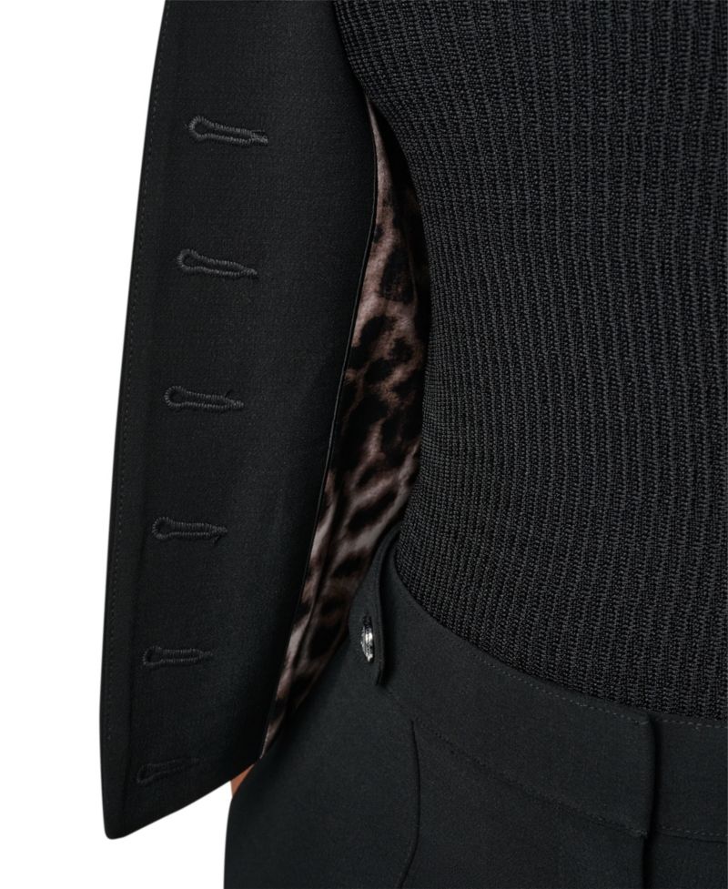 Women's Cropped Collarless Long-Sleeve Jacket