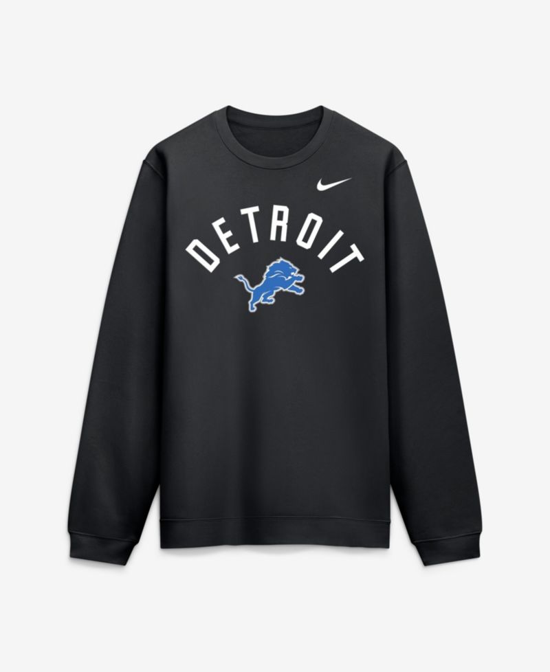 Men's Black Detroit Lions Defensive Leader Club Fleece Sweatshirt