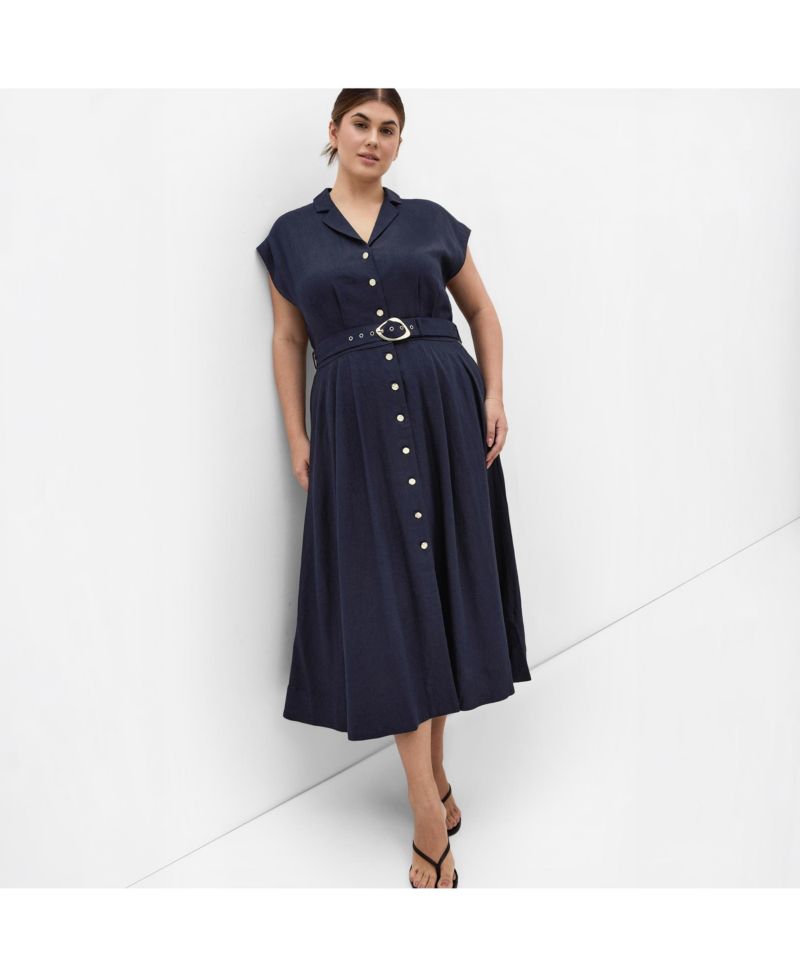 Women's Liliyana Belted Linen Dress