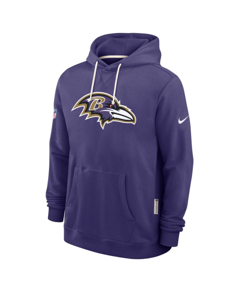 Men's Purple Baltimore Ravens Sideline Initial Home Performance Pullover Hoodie