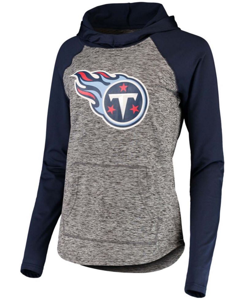 Women's Heathered Gray-Navy Tennessee Titans Championship Ring Pullover Hoodie