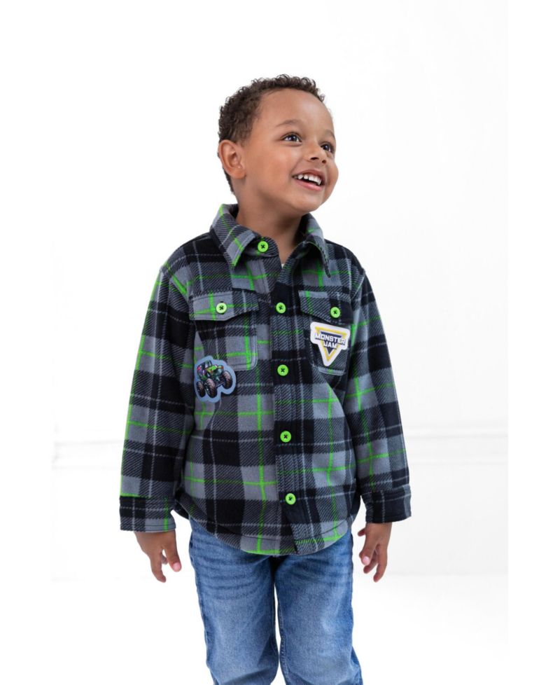 Boy's (6-8) Grave Digger Button Front Shacket