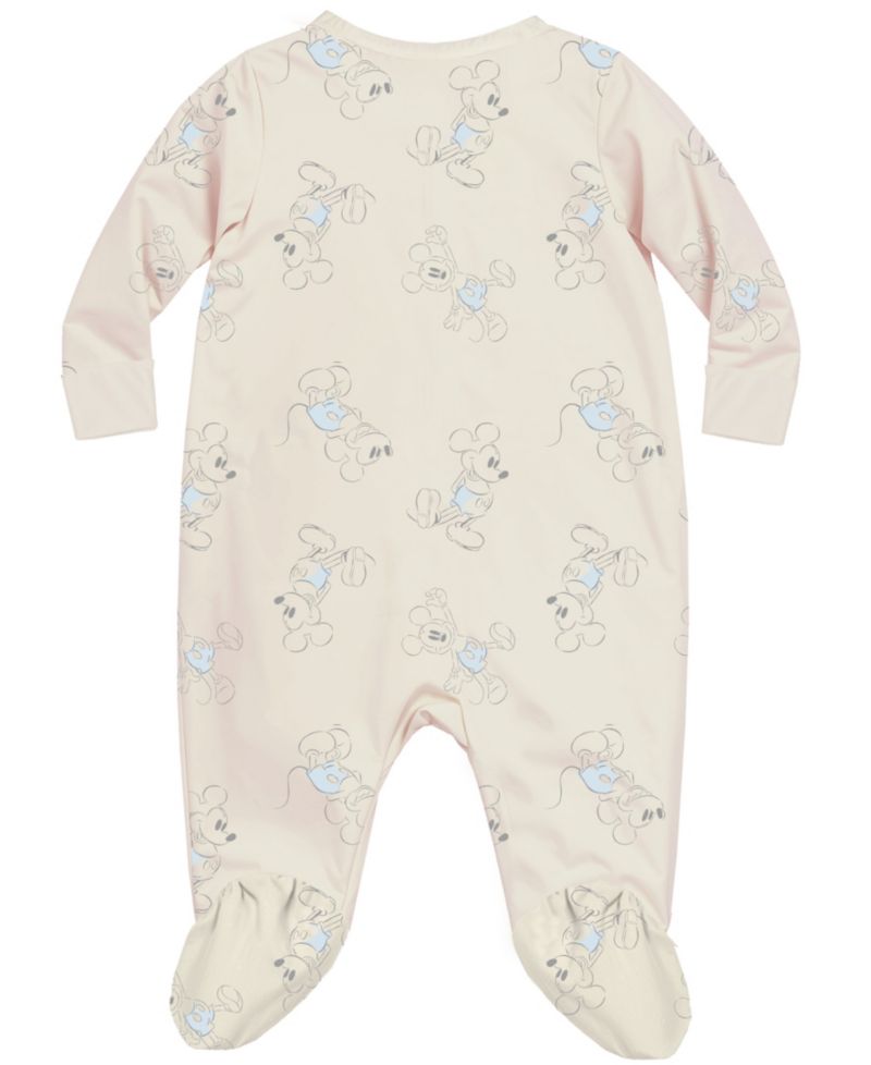 Baby Boys' Mickey Mouse Print Coverall and Hat, 2-Piece Set