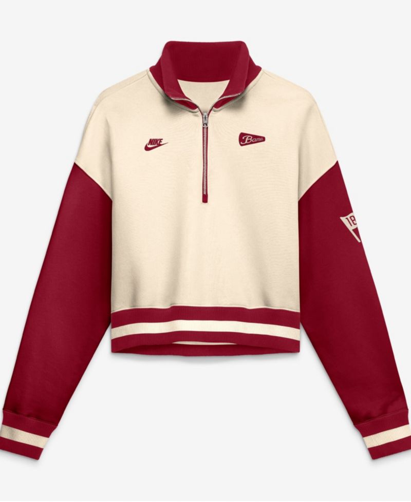 Women's Alabama Crimson Tide Oversized Colorblock Cropped Pullover Sweatshirt