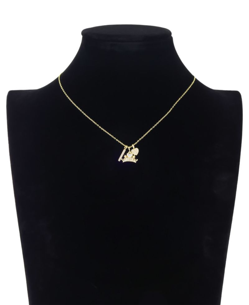 Princess Cubic Zirconia Pendant Charm Necklace