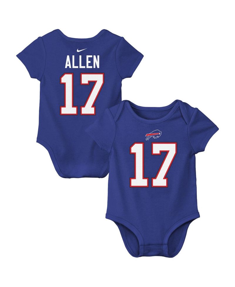 Baby Boys and Girls Josh Allen Royal Buffalo Bills Player Name & Number Bodysuit