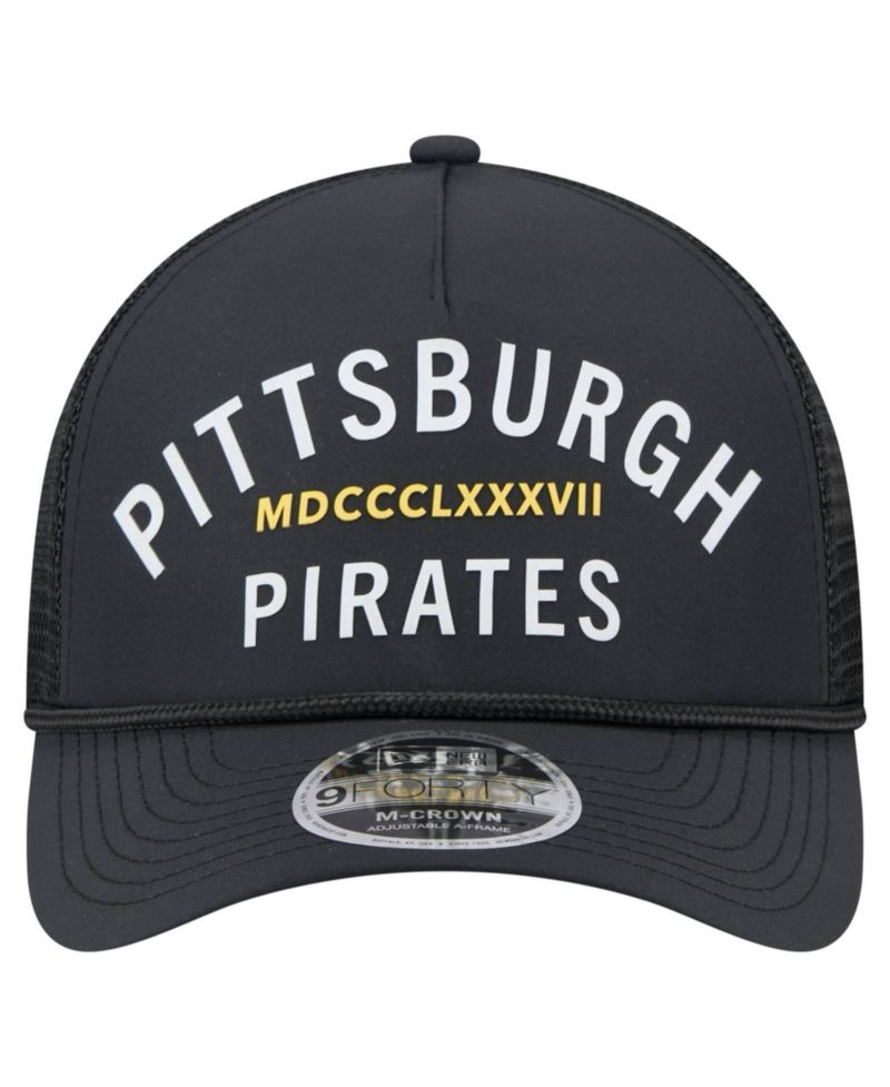 Men's Black Pittsburgh Pirates Minimalist 9FORTY A-Frame Adjustable Hat