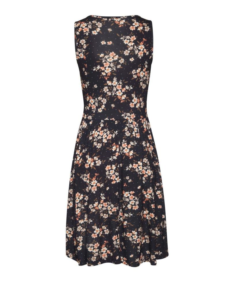 Women's Floral-Print A-Line Scoop Neck Dress