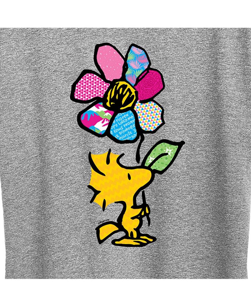 Trendy Plus Size Peanuts Woodstock Flower Graphic T-shirt