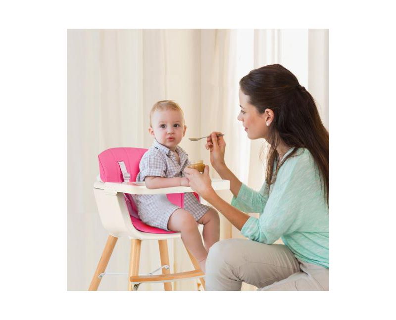 Girls Wooden 3 in 1 Convertible High chair with Cushion