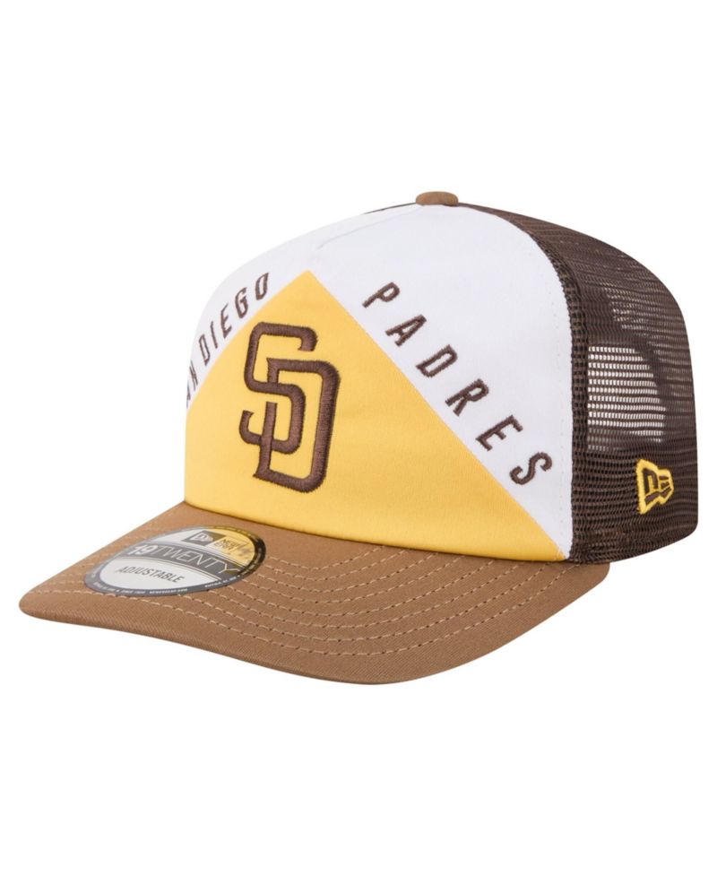 Men's White/Brown San Diego Padres Retro Cut 19TWENTY Adjustable Trucker Hat
