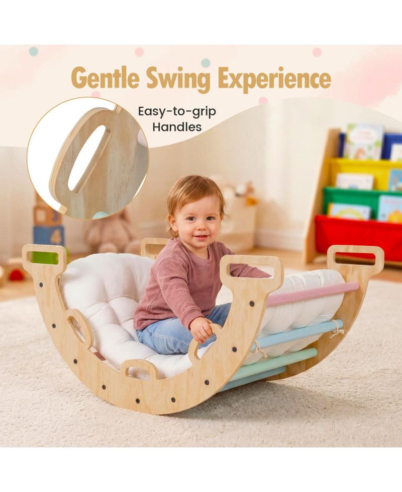 Montessori 3-in-1 Wooden Rocking Climbing Arch