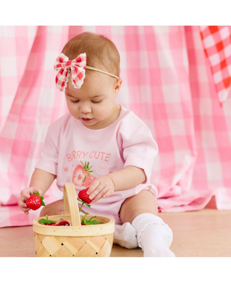 Baby Girls Berry Cute Strawberry Short Sleeve Romper