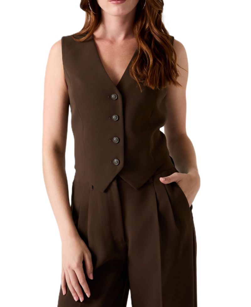 Women's Theoline Perfect Tailored V-Neck Button-Up Vest