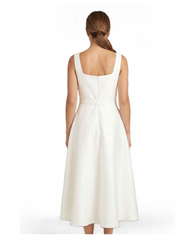 Women's Belted A-Line Midi Dress