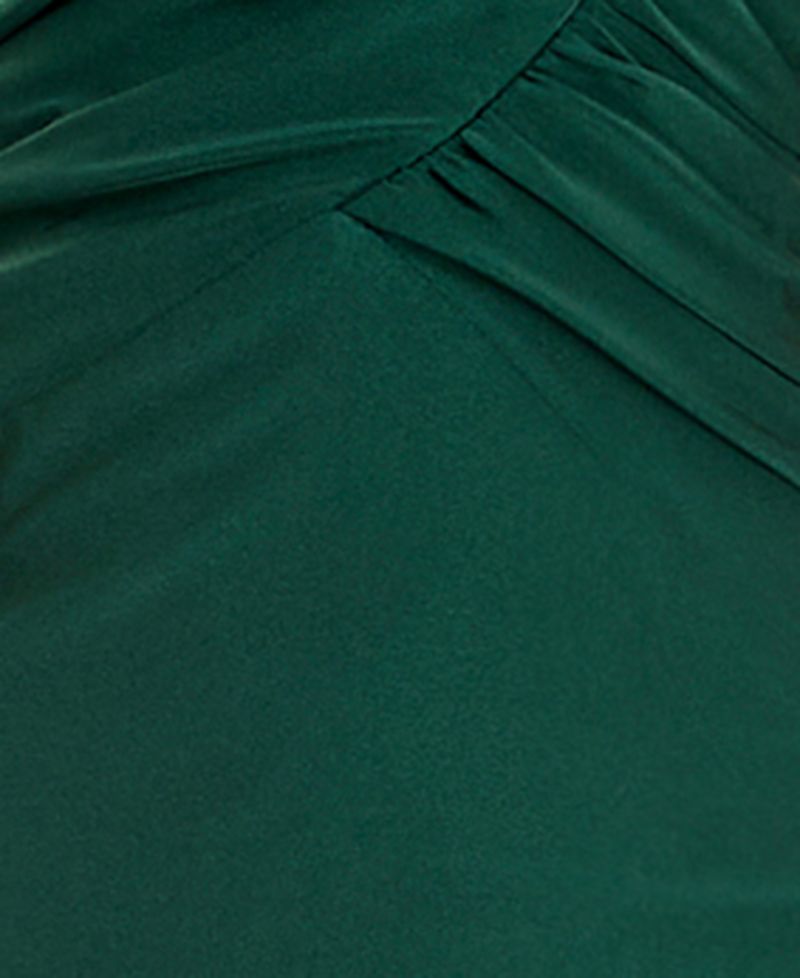 Juniors' Criss Cross Pleated V-Notch Long Dress