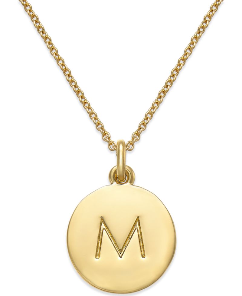 gold plated Initials Pendant Necklace, 17" + 3" Extender