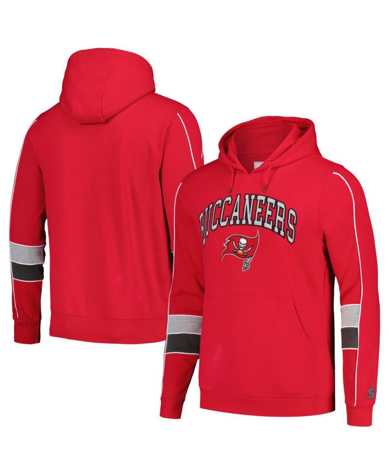 Men's Red Tampa Bay Buccaneers Captain Pullover Hoodie