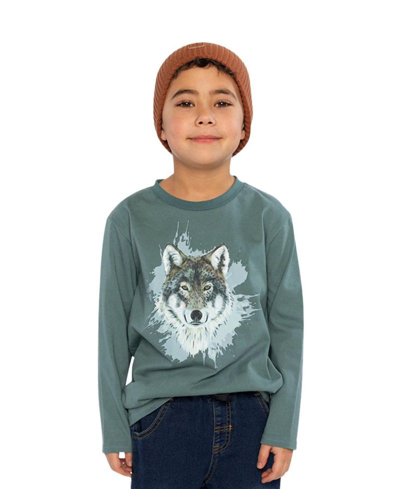 Little Boys 6- 12 Long Sleeve T-Shirt Turquoise