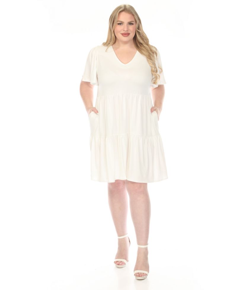Plus Size V-Neck Short-Sleeve Dress