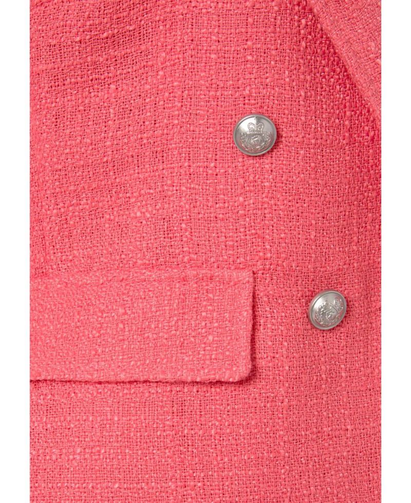 Women's Double Breasted Boucle with Pockets Blazer