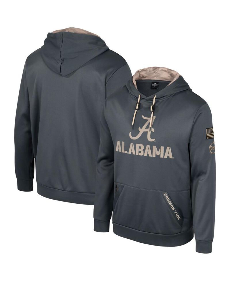 Men's Charcoal Alabama Crimson Tide OHT Military-Inspired Appreciation Pullover Hoodie