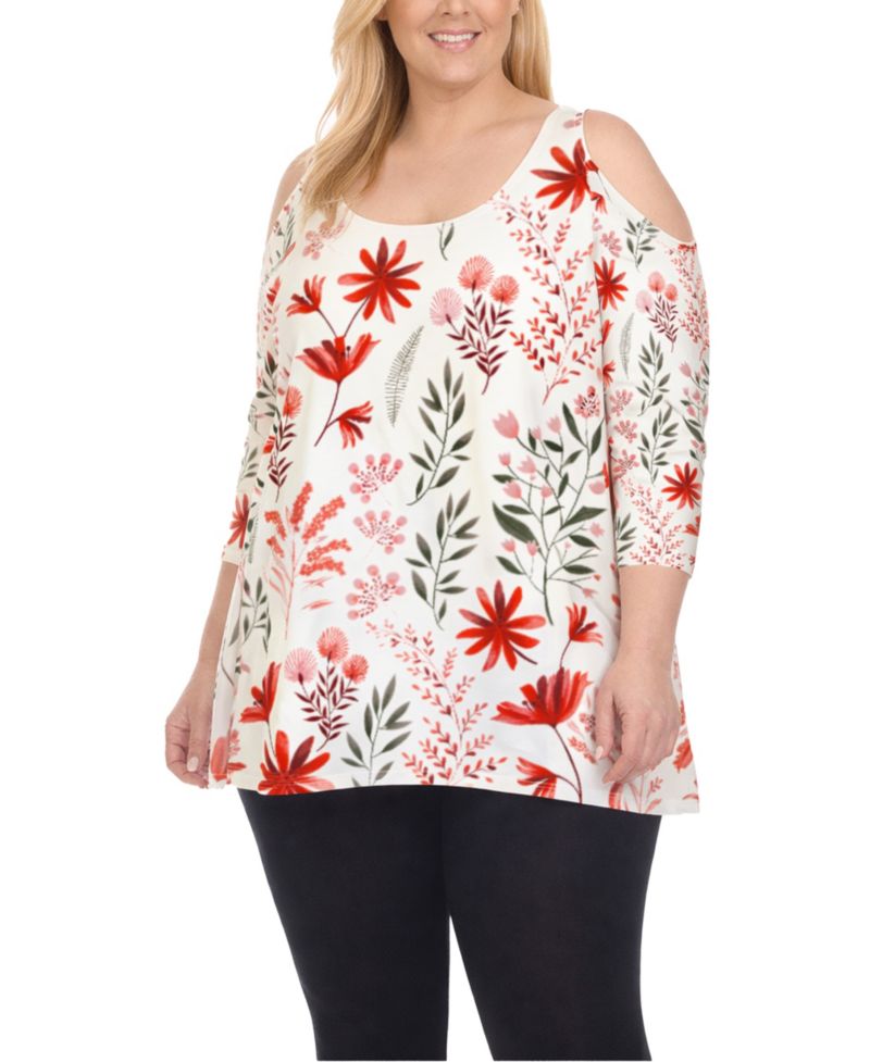 Plus Size Printed Relaxed-Fit Tunic Top